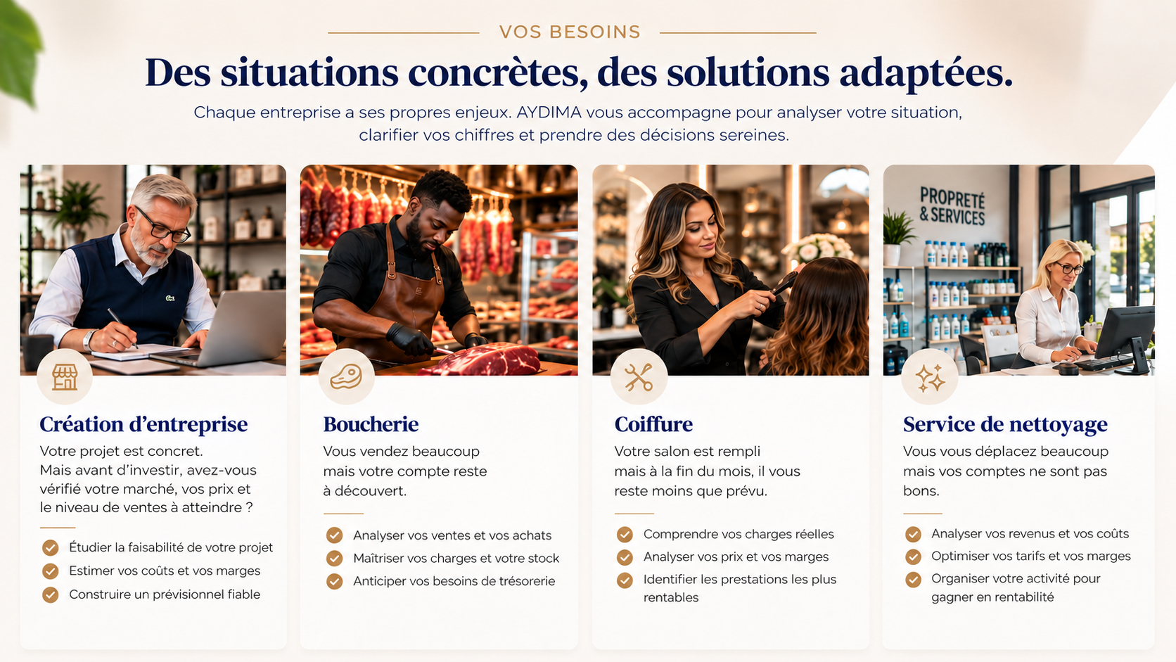 Des situations concrètes, des solutions adaptées